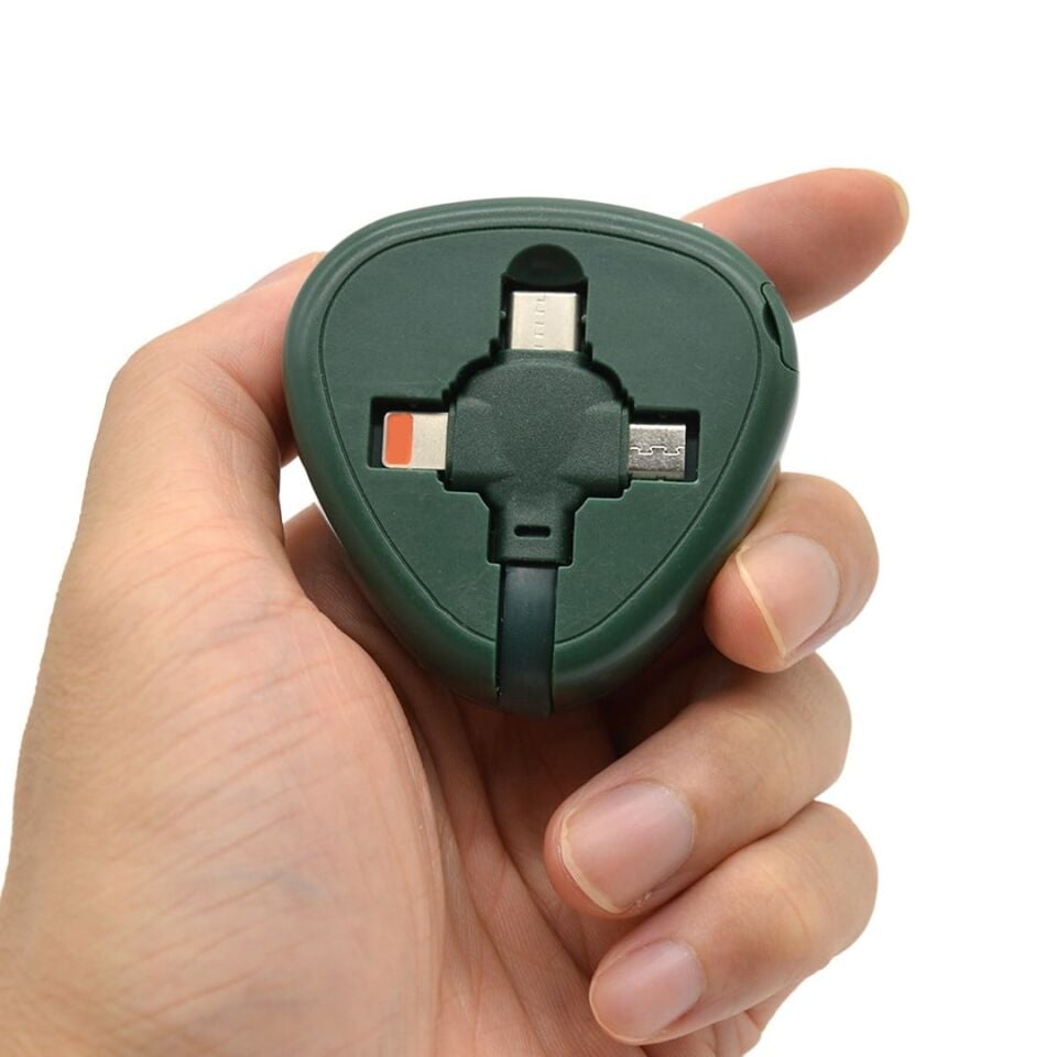 Powermaster PM-29662 3'Ü 1 Arada Cep Boy Makaralı 120Cm 5 Kademeli Şarj Kablosu