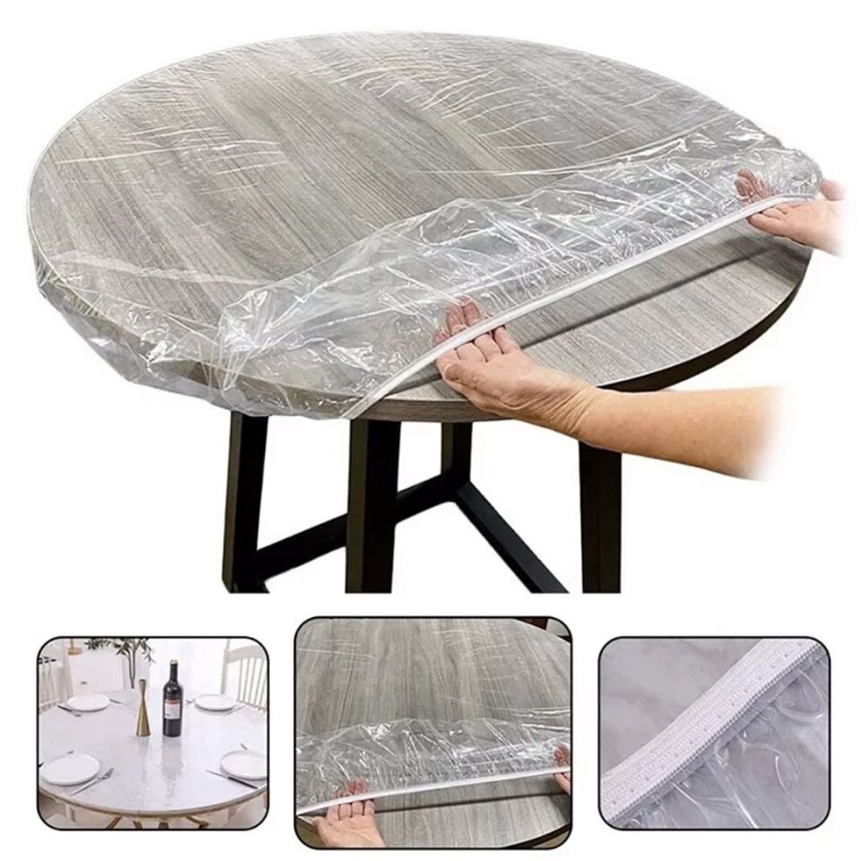 Sunup SN-24899 Pvc Şeffaf Yuvarlak Masa Örtüsü