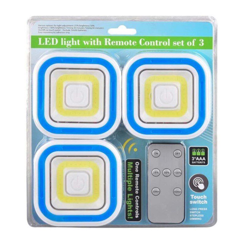 Powermaster PM-6936 Cob Ledli Pilli Kumandalı Üçlü Lamba