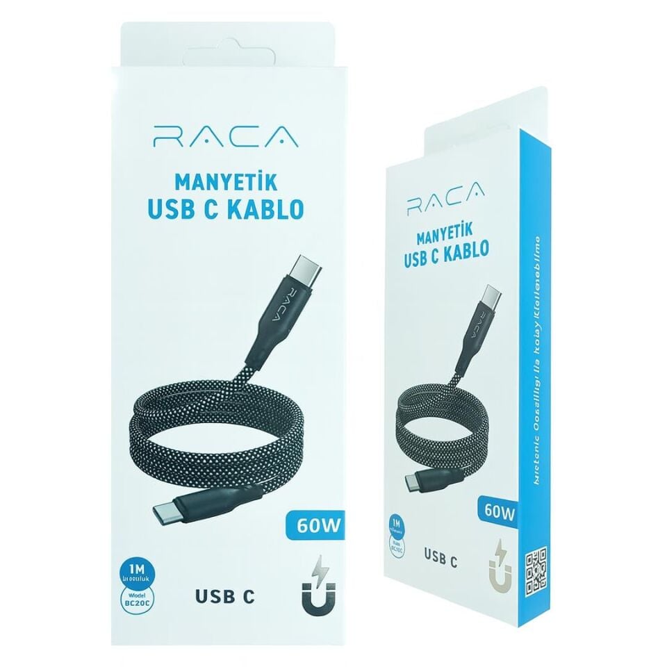 Raca RC20C 60 Watt Type-C To Type-C Manyetik Şarj Kablosu