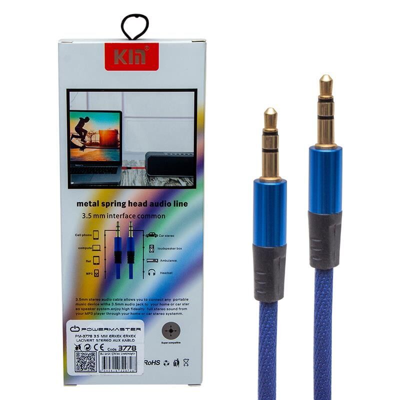 Powermaster Pm-3778 3.5 Mm Erkek/Erkek Stereo Aux Kablo