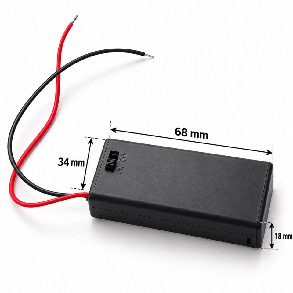 Powermaster PM-38178  2'Li AA On-Off Anahtar Swıtchli Pil Yuvası