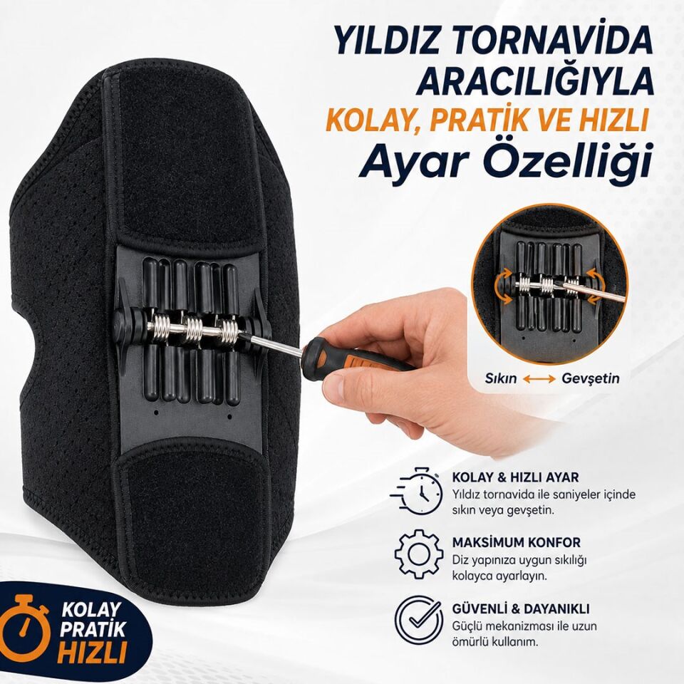 Sunup SN-25879 Medikal Dizlik Çift Taraflı Yay Destekli