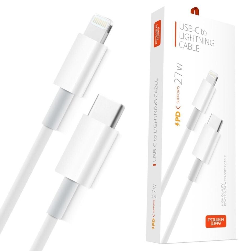 Powerway PD27 27W Type-C To Lightning Hızlı Şarj Ve Veri Kablosu