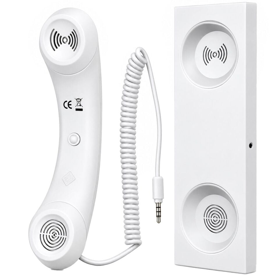 Powermaster PM-39122 Retro-Nostaljik 3.5Mm Girişli Beyaz Telefon Ahizesi