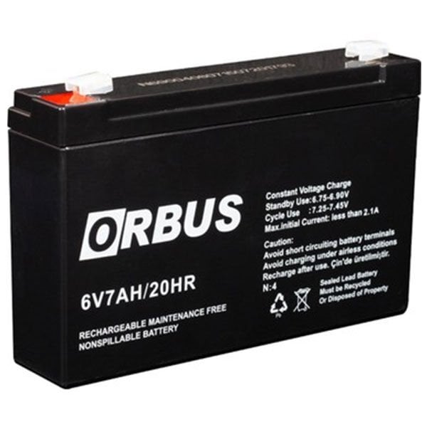 Orbus 6 Volt 7 Amper Kuru Akü (150 X 30 X 94 Mm)