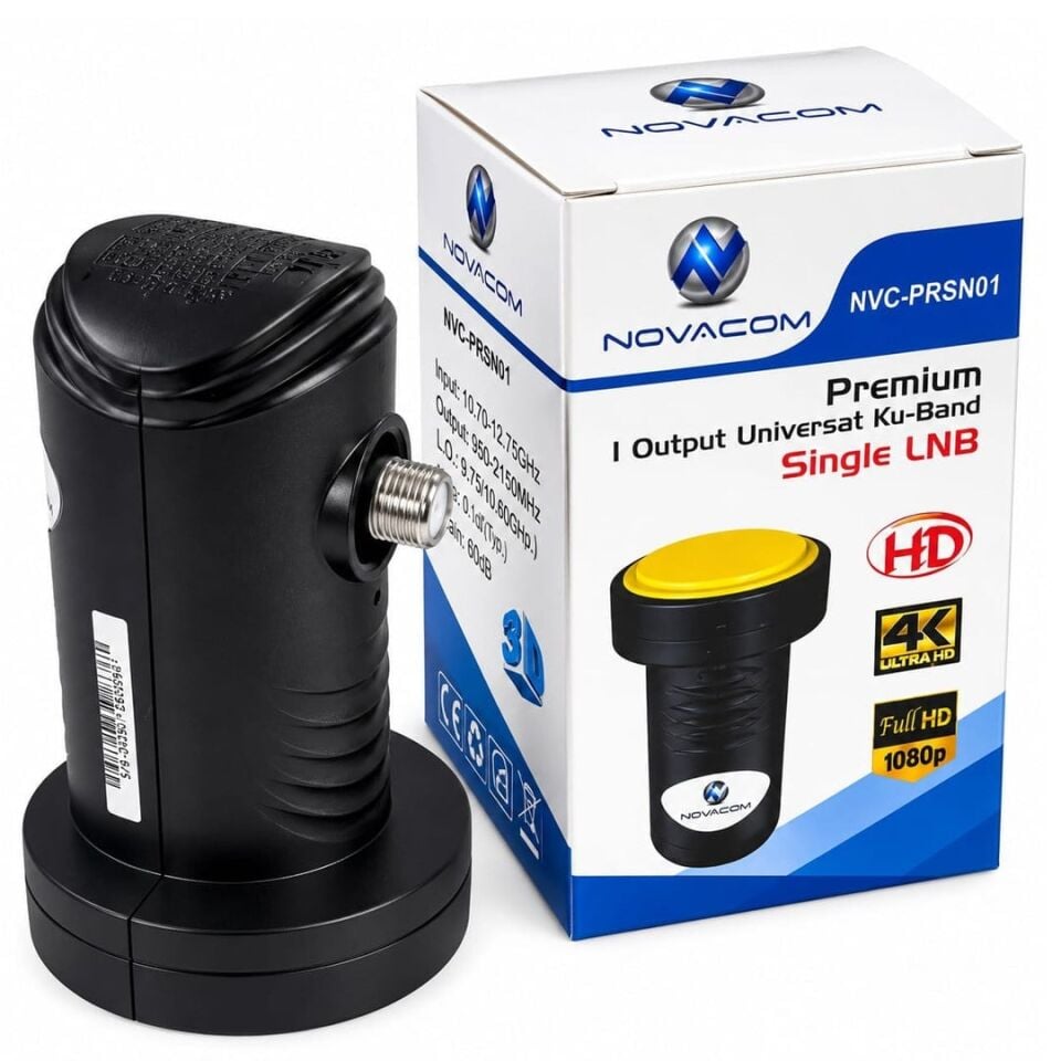 Novacom NVC-PRSN01 Premium KU-Band 4K Full HD Single Tekli Lnb