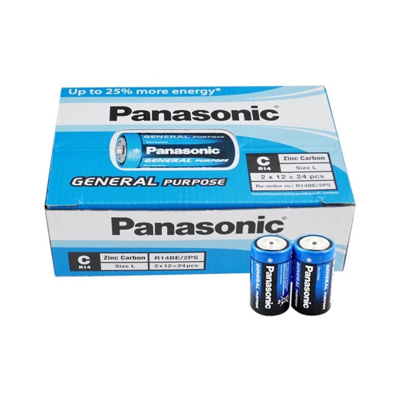 Panasonic R14BE/2PS Manganez Orta C Boy Pil (24'lü Paket)