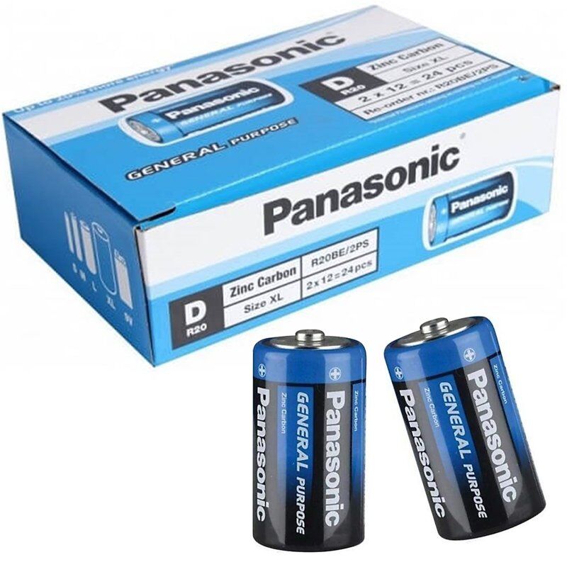 Panasonic R20BE/2PS Manganez Büyük D Boy Pil (24’lü Paket)