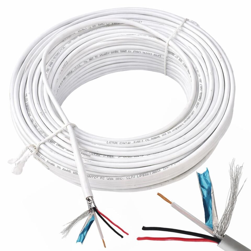 Botech 2+1 0.22X0.18Mm CCA CCTV Kamera Kablosu (100 Metre)