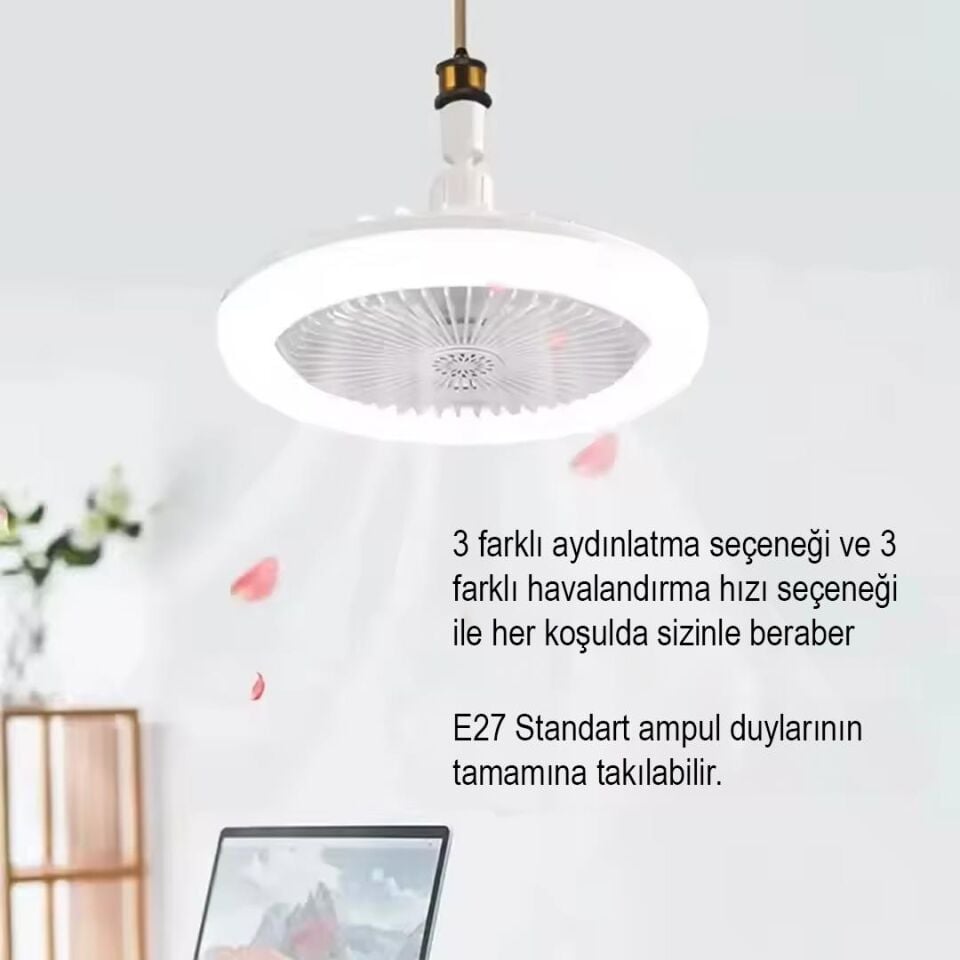 Powermaster PM-20332 Ledli Lambalı Tavan Vantilatörü