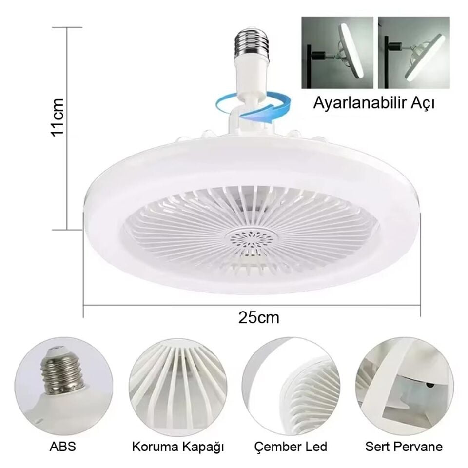 Powermaster PM-20332 Ledli Lambalı Tavan Vantilatörü