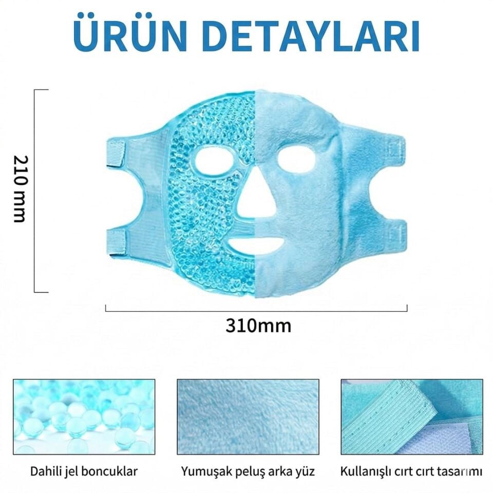 Sunup SN-29669 Soğuk Sıcak Kullanım Jel Boncuklu Tam Yüz Terapi Maskesi