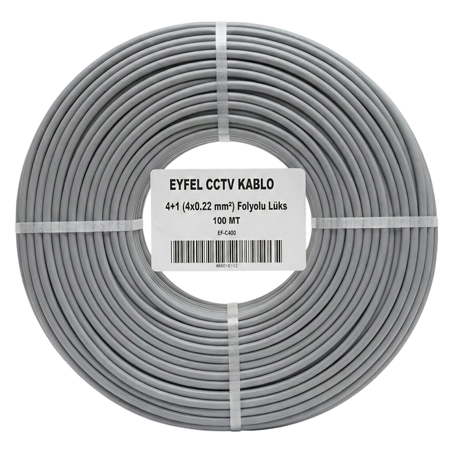 Eyfel EF-C400 2X0.22Mm Folyolu 100 Metre CCTV Kamera Kablosu