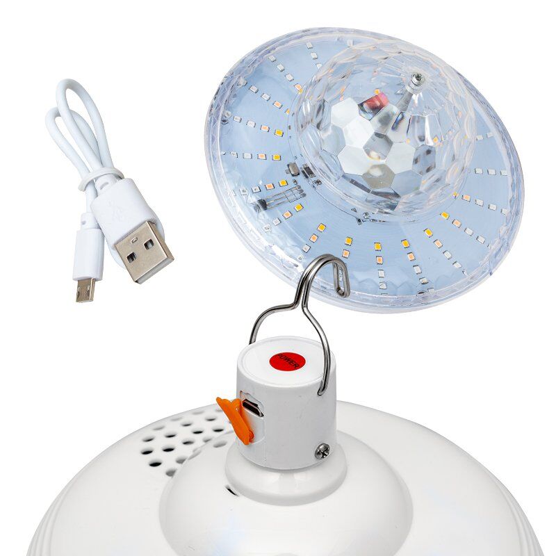 Powermaster PM-4193 Bluetooth Destekli Animasyonlu 8 Watt Kumandalı Şarjlı Ufo Tip Disko Topu