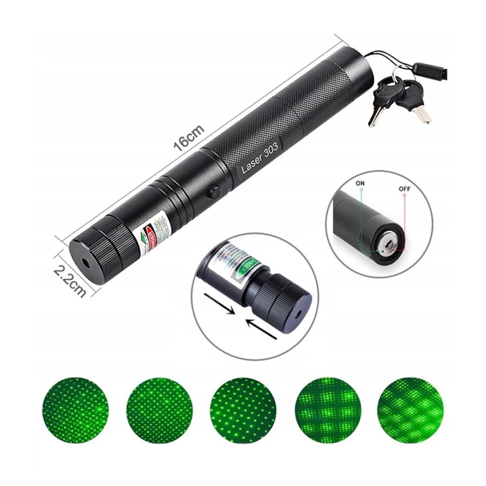 PowerMaster OM-1201 Şarjlı Anahtar Emniyetli Yeşil Lazer