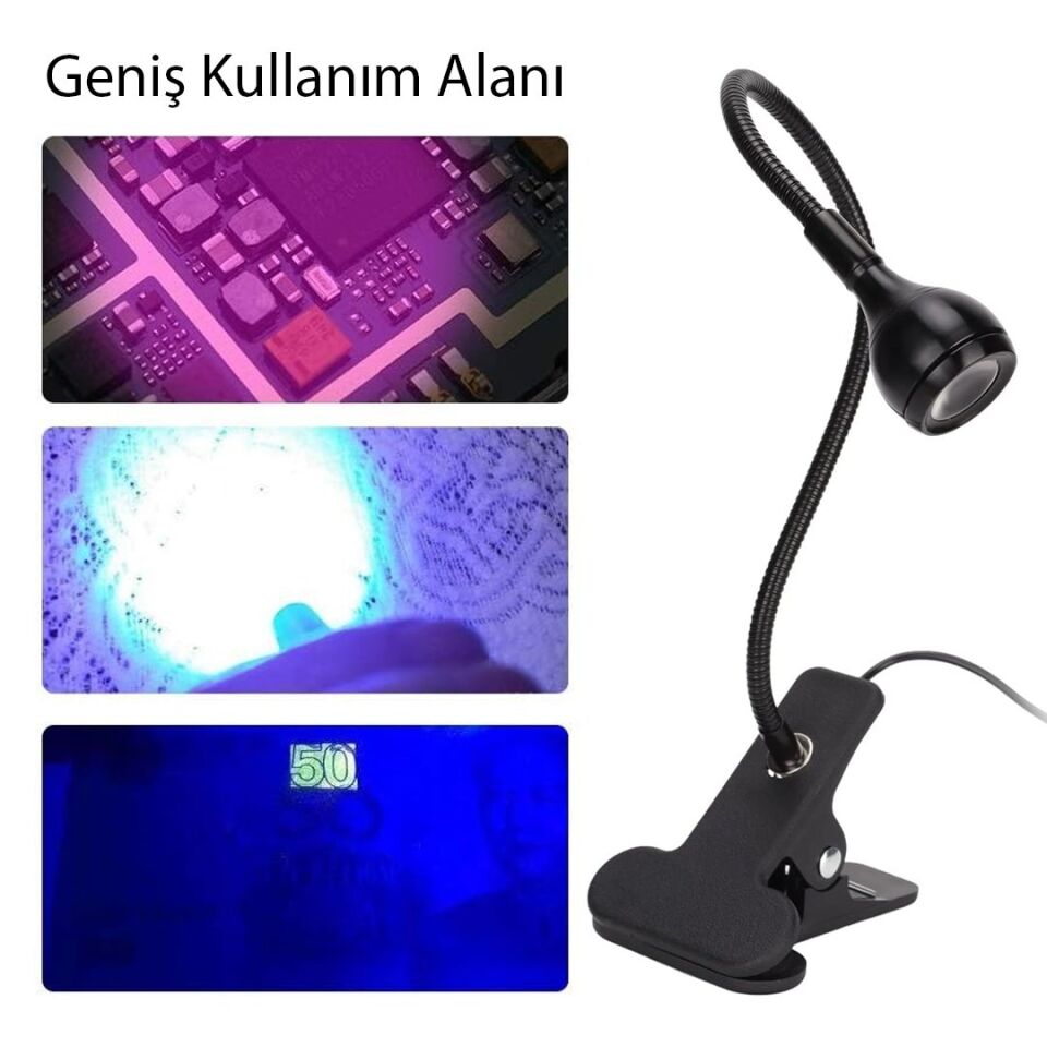 PowerMaster PM-21699 UV Mor Işık Esnek Masa Lambası