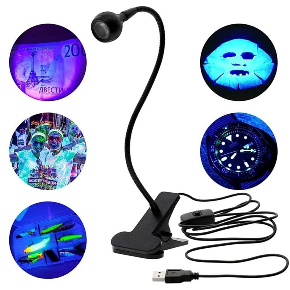 PowerMaster PM-21699 UV Mor Işık Esnek Masa Lambası