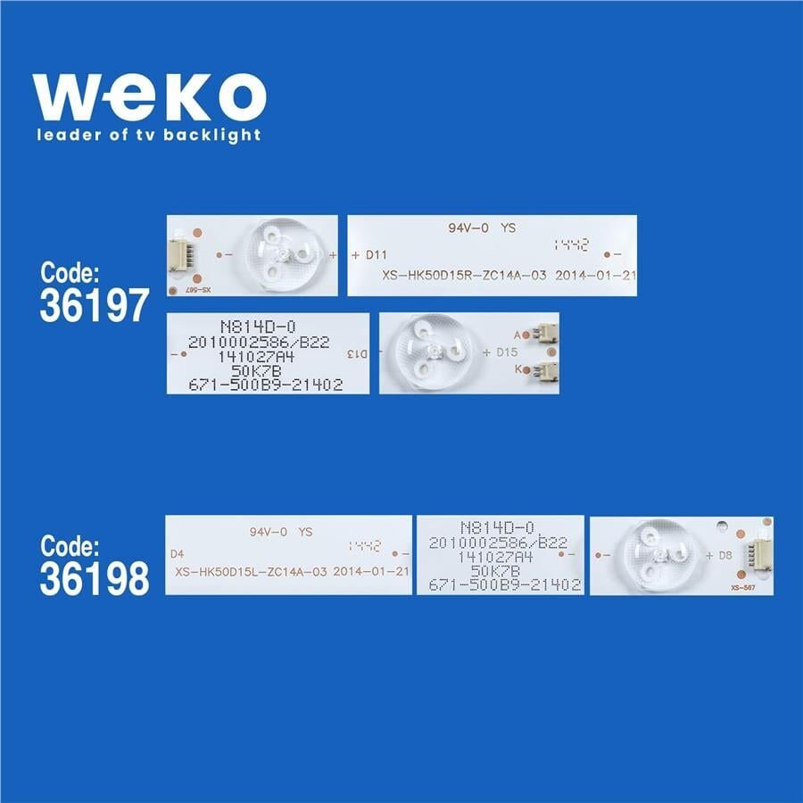 Wkset-5377 36197X6 36198X6 Hk50d15 12 Adet Led Bar