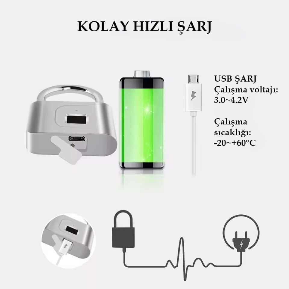 Powermaster PM-26729 Anahtarsız Parmak İzi Güvenlik Kilidi