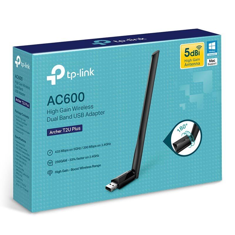 TP-Link Archer T2U Plus AC600 600 Mbps USB Wireless Adaptör
