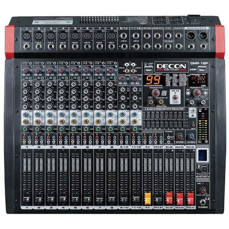 Decon DMP-12P USB-Bluetooth 2X650W 12 Kanal Power Mixer