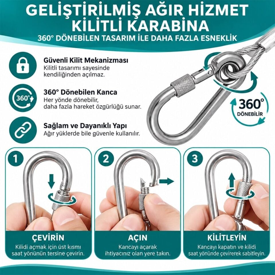 Sunup SN-38107 5 Metre Çelik Köpek Bağlama Halatı