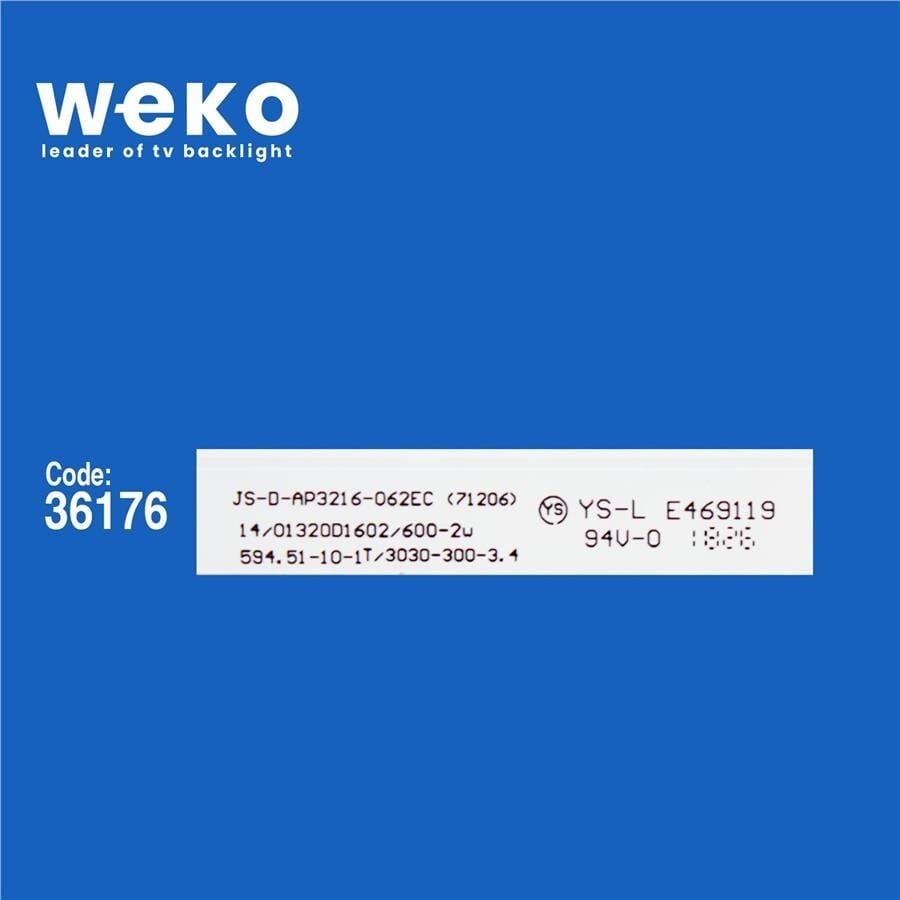 Wkset-5610 36176X2 Js-D-Ap3216-062Ec - Hl-24320A28-070  2 Adet Led Bar (3V6led59,5Cm)