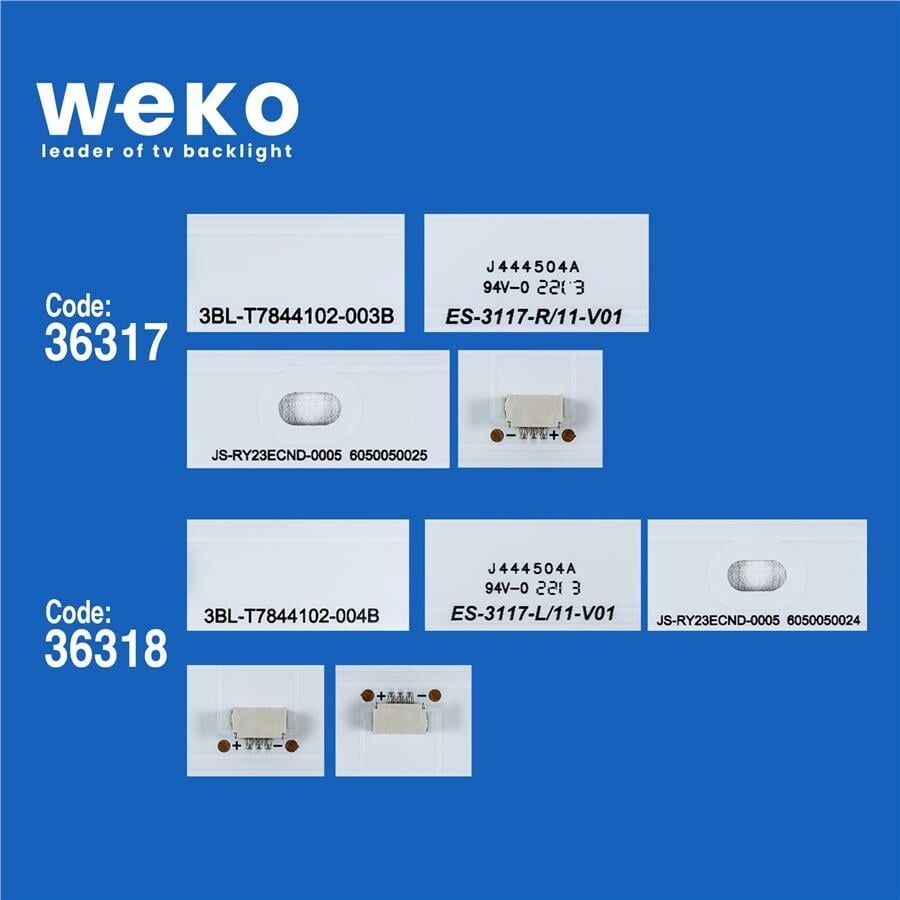Wkset-5398 36317X2 36318X2 3Bl-T7844102-003B 4 Adet Led Bar
