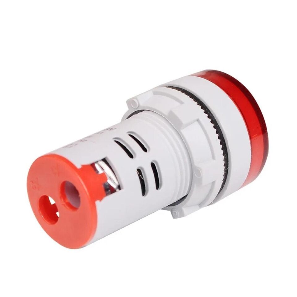 Intercom AD22-22V-DC 22MM Kırmızı Mini Yuvarlak Dijital DC Volt Ölçer