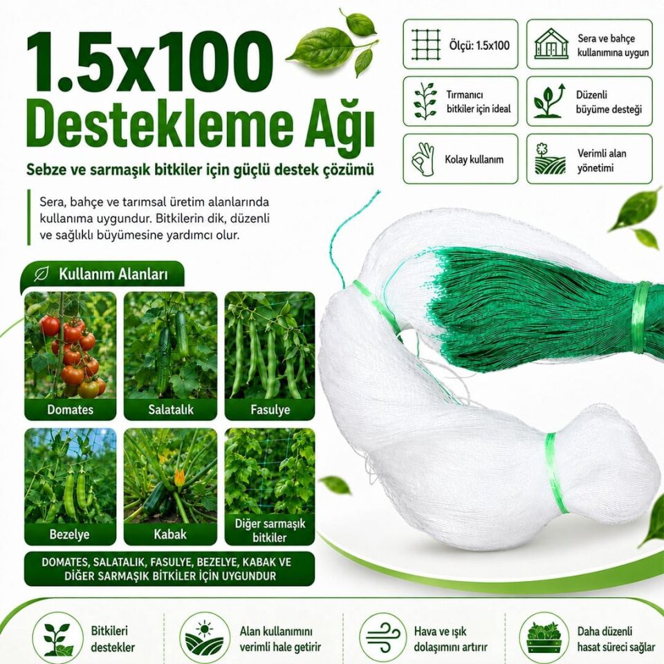 Sunup SN-38879 Bitki Tırmanma Ağı 1.5X100M