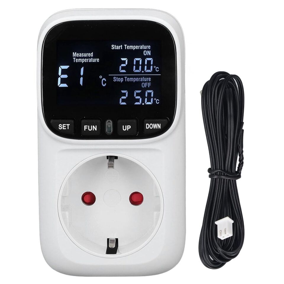 PowerMaster PM-24909 Dijital Termostat Sıcaklık Kontrol Cihazı Priz