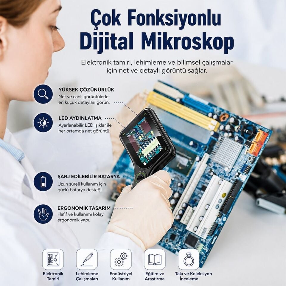 Powermaster PM-29314 3.0'' IPS Ekranlı El Tipi Dijital Mikroskop