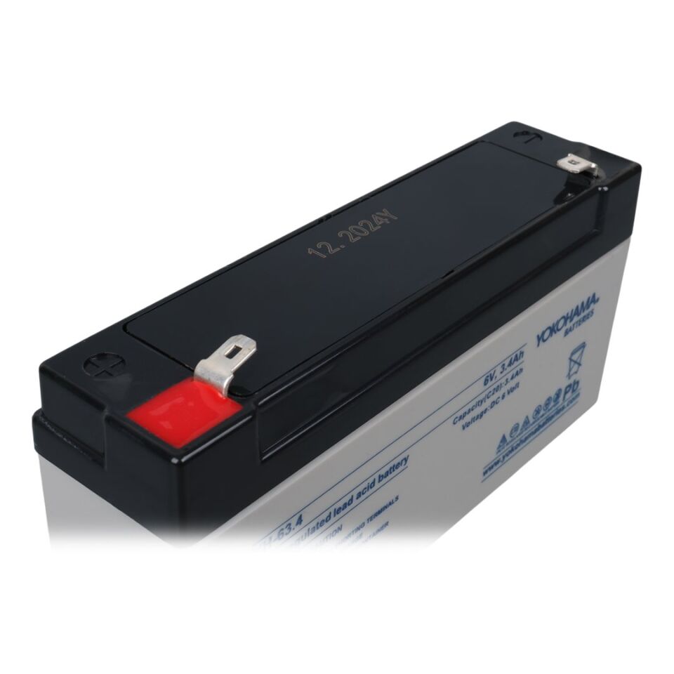 Yokohama YH-63.4 6 Volt - 3.4 Amper Yatık Akü (125x60x30 mm)