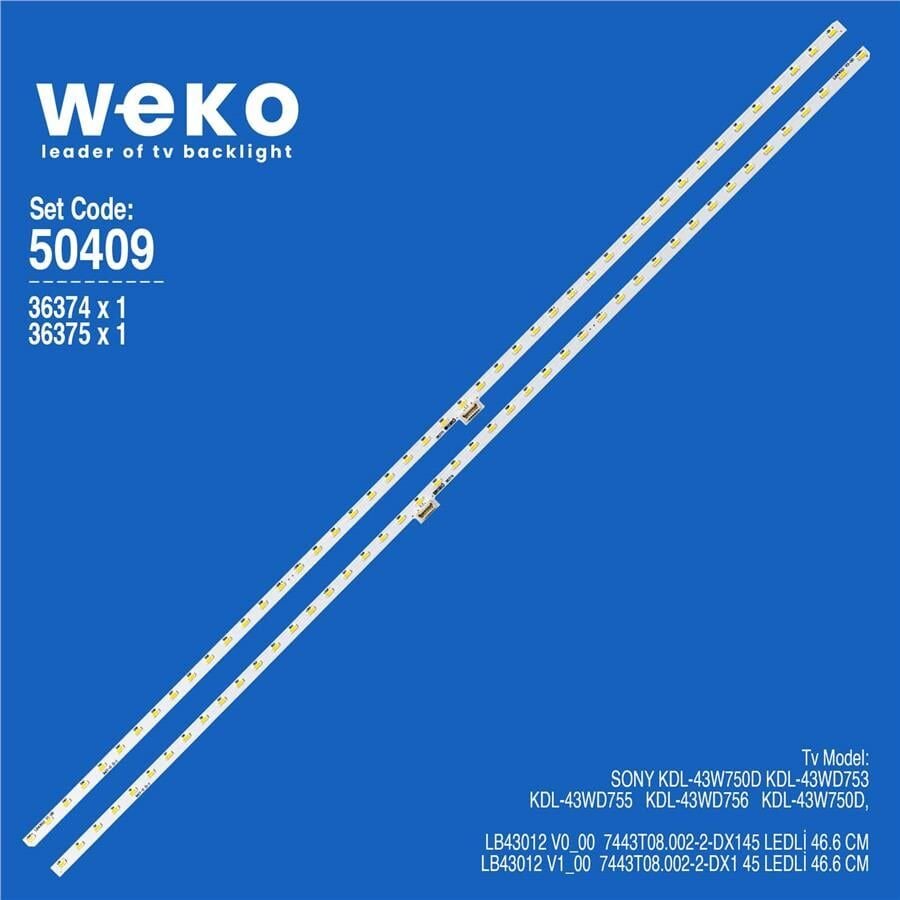 Wkset-5409 36374X1 36375X1 Lb43012 2 Adet Led Bar (45Led)