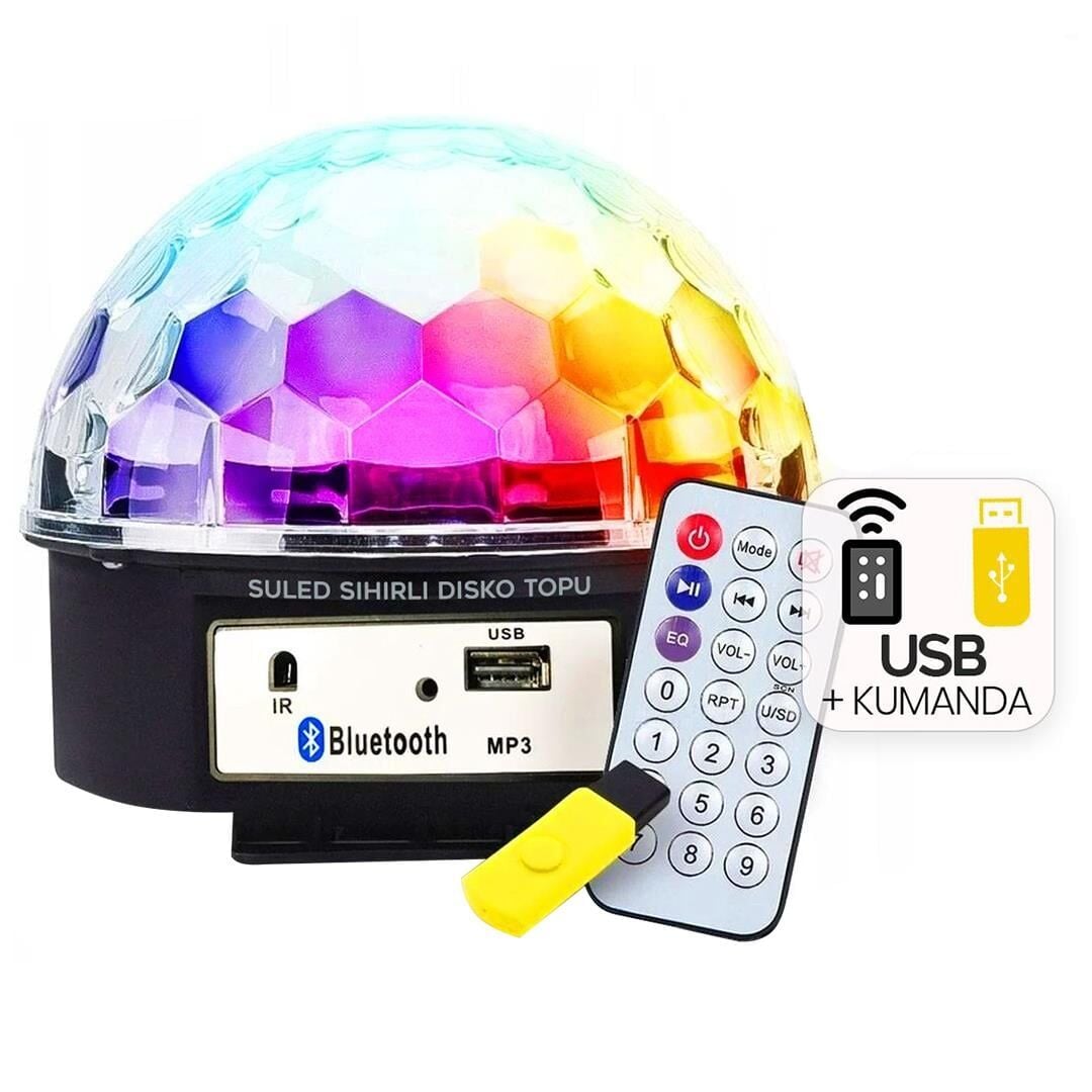 Ledx GM-0803B Sihirli Led Dönen Disko Topu Hoparlör