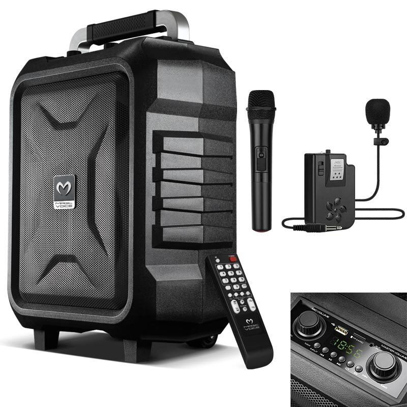 Magicvoice MV-2015 1 El + 1 Yaka Mikrofonlu Taşınabilir Anfi