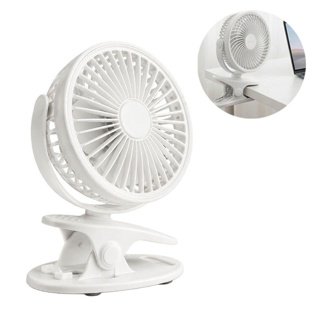 PowerMaster PM-25087 Beyaz Şarjlı Klipsli USB Fan Vantilatör