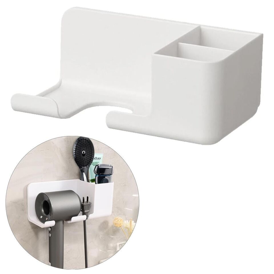 Sunup Banyo Rafı Sabunluk Diş Fırçası Saç Kurutma Makinesi