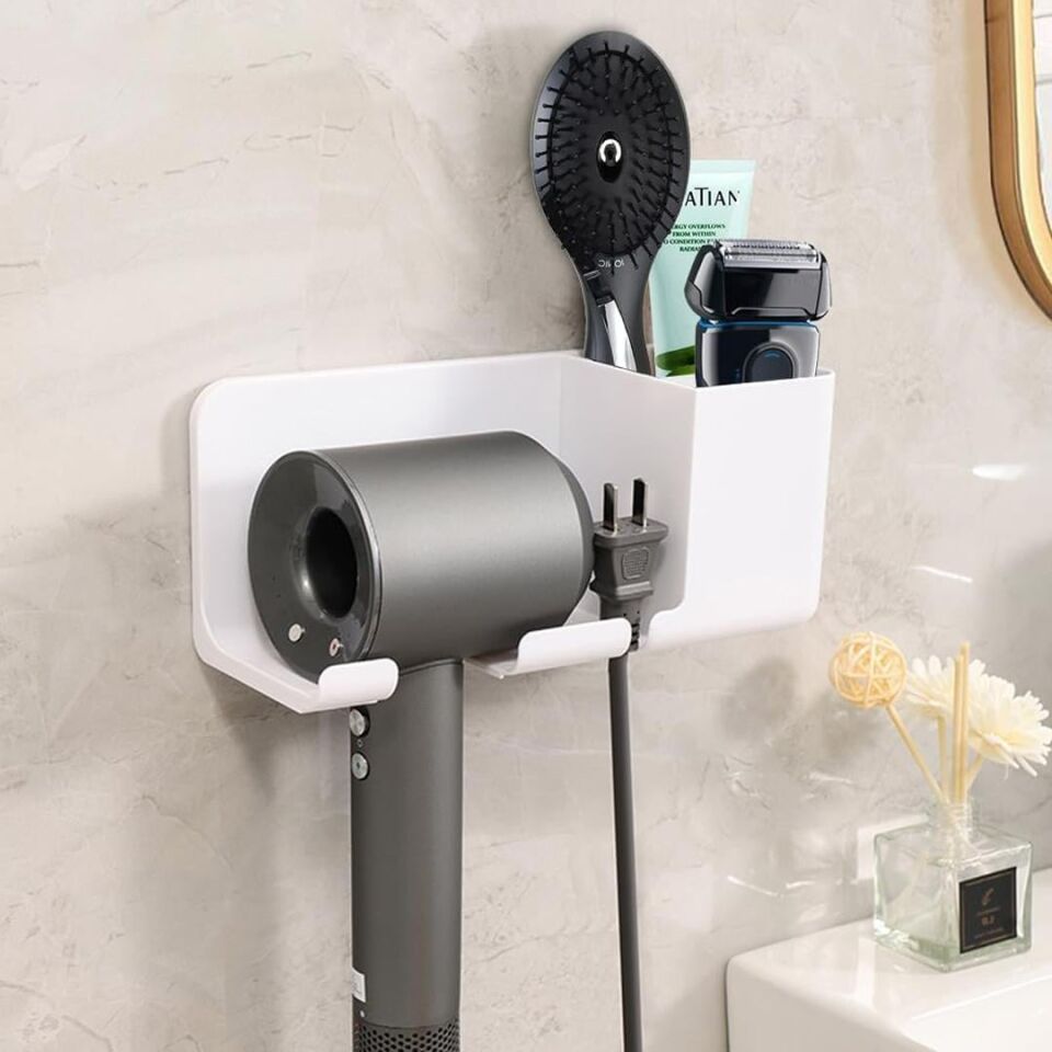 Sunup Banyo Rafı Sabunluk Diş Fırçası Saç Kurutma Makinesi
