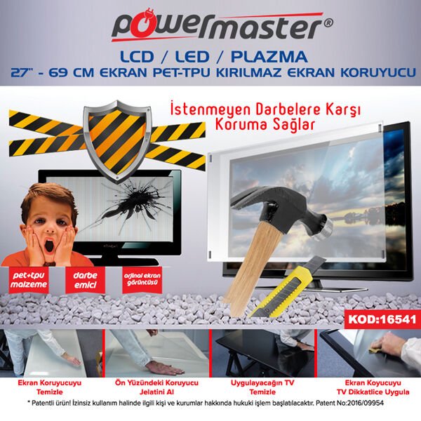 Powermaster Tv Ekran Koruyucu Film 27'' inc 69 Cm