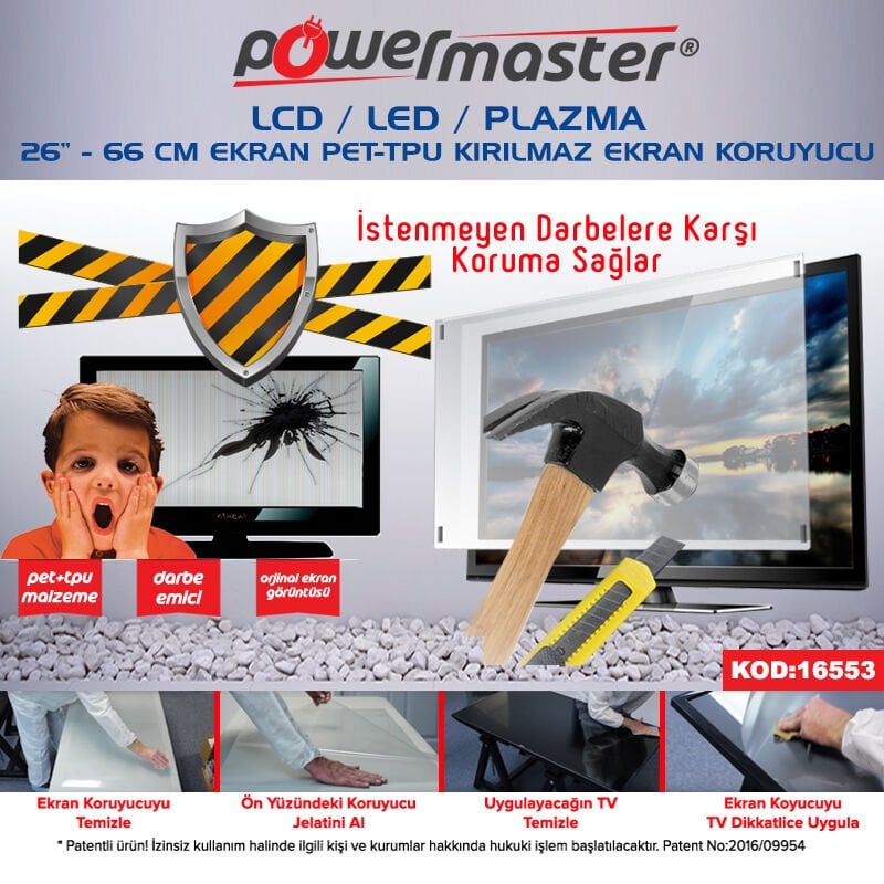 Powermaster Tv Ekran Koruyucu Film 26'' inc 66 Cm