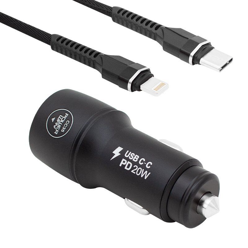 Powerway CC35 Yeni Nesil USB-C (iPhone To Type-C) Araç Şarj Seti