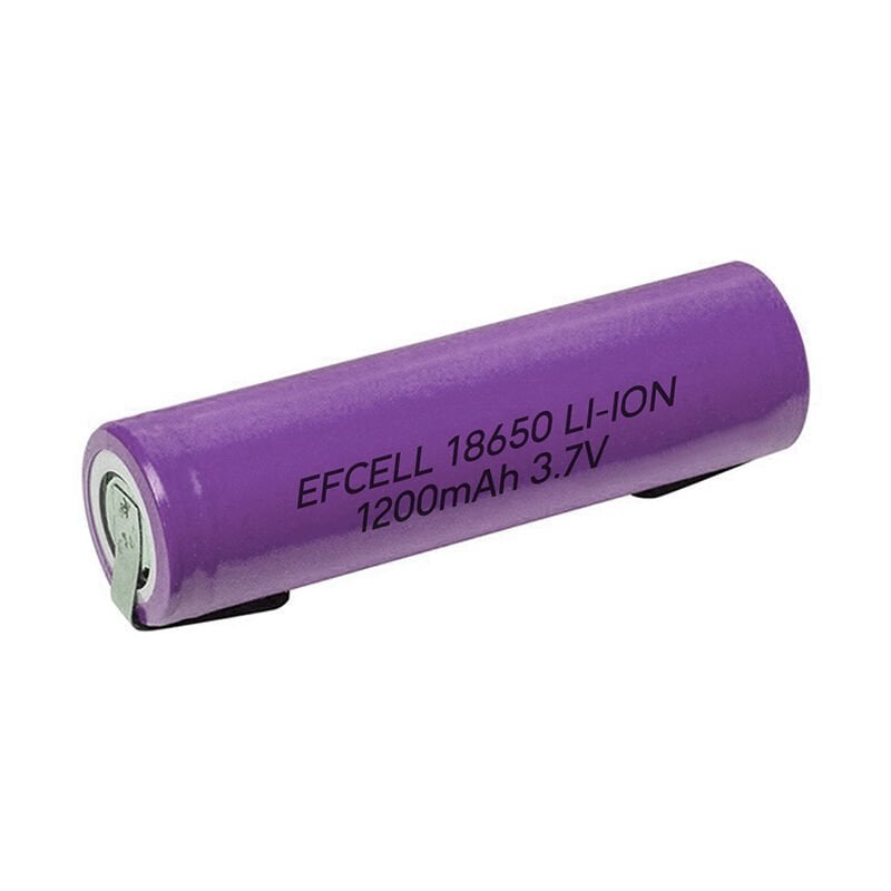 Efcell 18650 3.7 Volt 1200 mAh Başlıksız Puntalı Lityum Pil