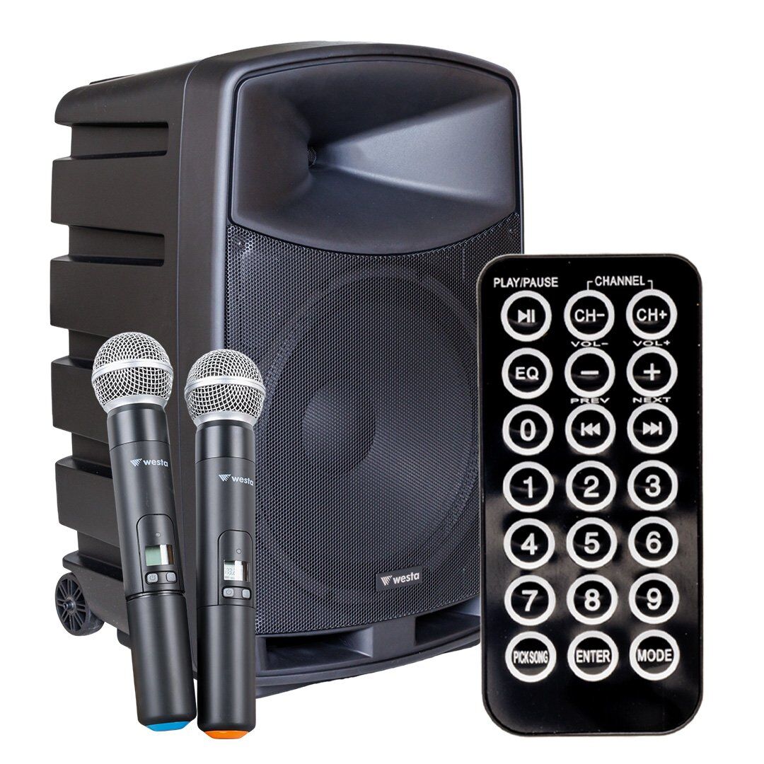 Westa WAP-12505 12'' 300W 2 Yollu Bluetooth Şarjlı Hoparlör