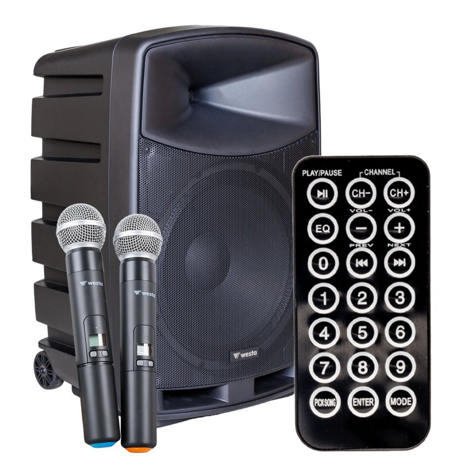 Westa WAP-12505 12'' 300W 2 Yollu Bluetooth Şarjlı Hoparlör