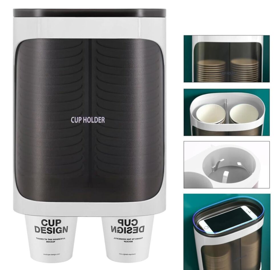 Sunup SN-27108 Kendinden Yapışkanlı Çiftli Plastik - Karton Bardak Dispenseri