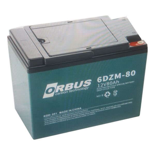 Orbus 6DZM-80 12 Volt 80 Amper Elektrikli Bisiklet Aküsü