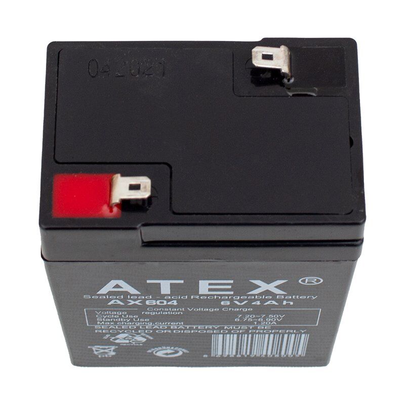 Atex AX604 6 Volt 4 AH Işıldak Aküsü (70X48X101 Mm)