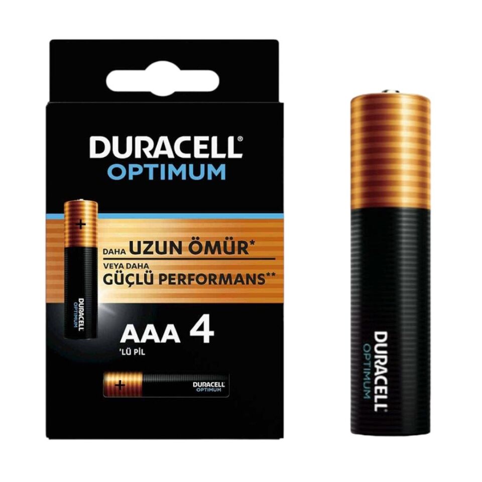 Duracell Optimum Alkalin AAA İnce Kalem Pil (4’lü Paket)